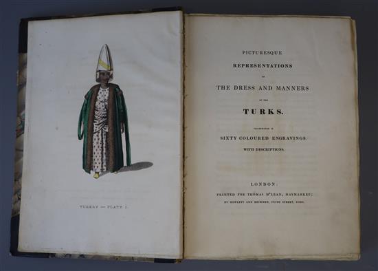 Alexander, William - Turks. Picturesque Representations of the Dress and Manners of the Turks, qto, contemporary half morocco, marble